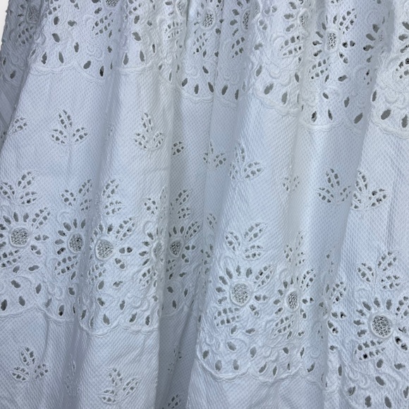 Vintage 60s Lanz White Floral Eyelet High Waisted Sheath‎ Sundress - Picture 3 of 7